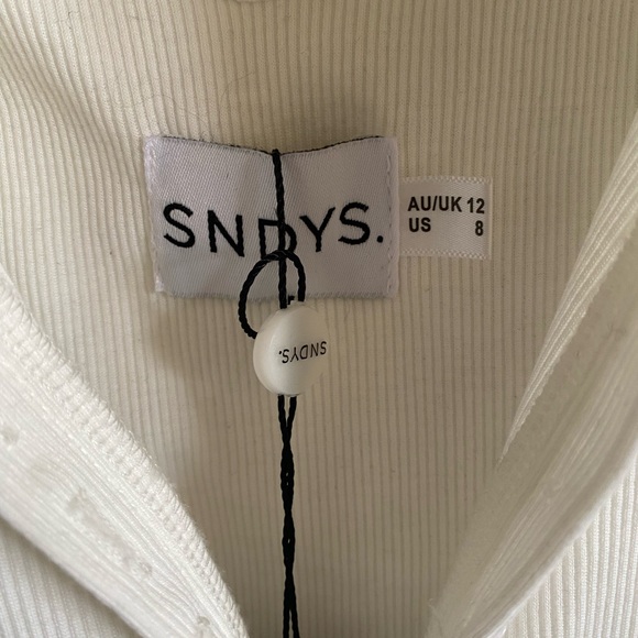 SNDYS Georgie Midi Dress in White. Size Large. - Picture 5 of 5